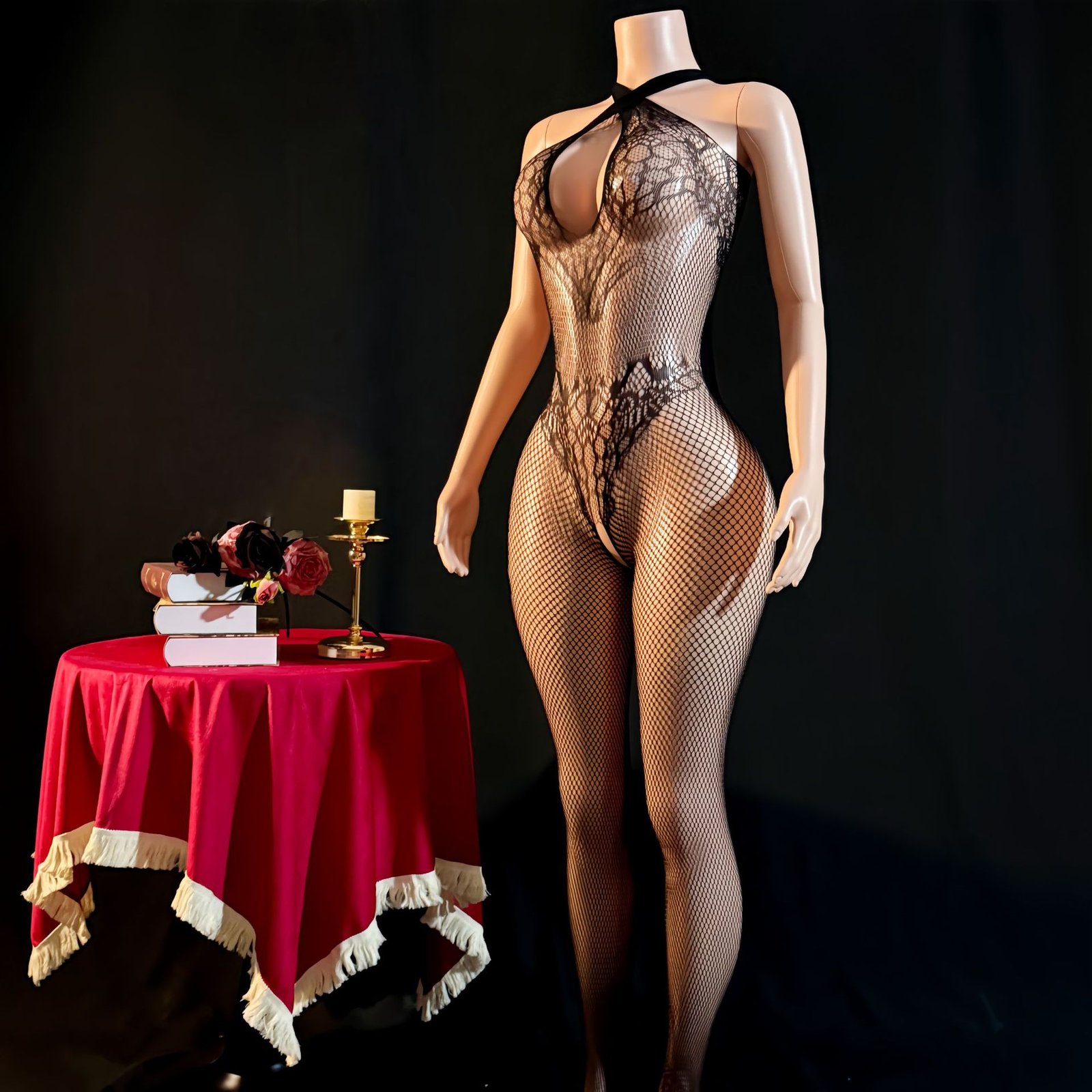 Sexy Crisscross Halter Crotchless Lingerie - Image 3