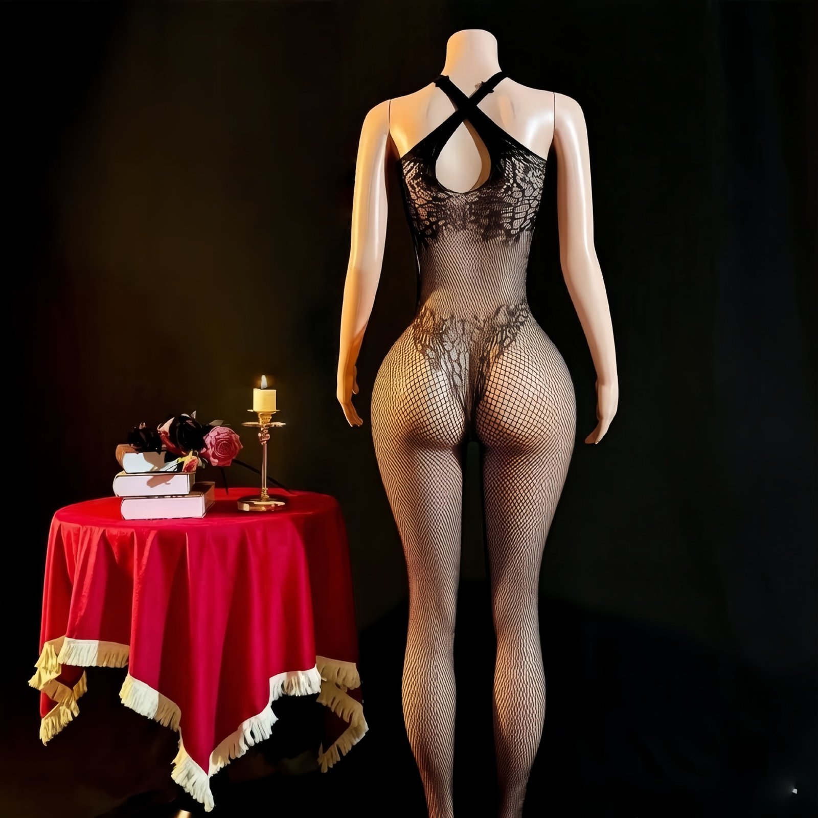 Sexy Crisscross Halter Crotchless Lingerie - Image 4