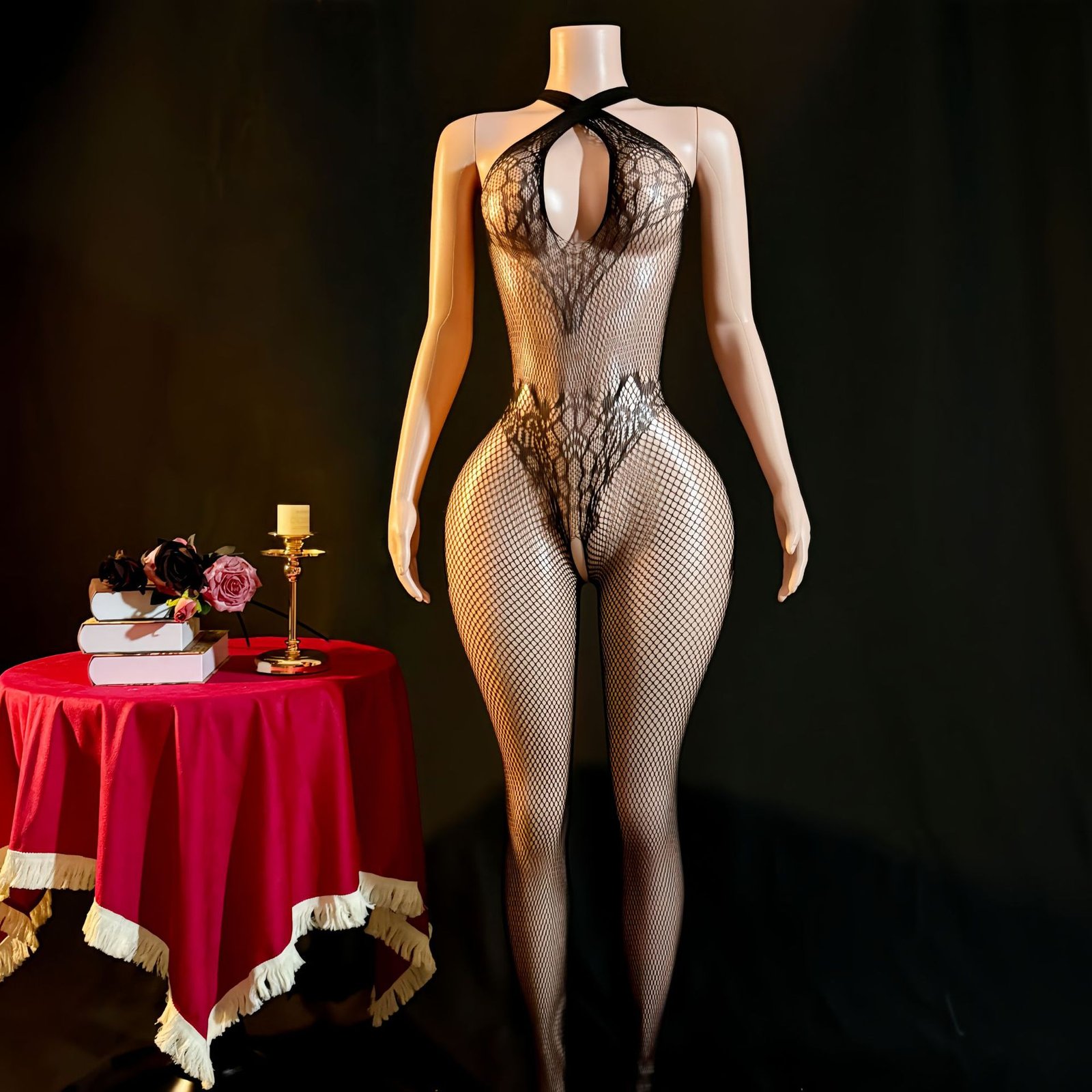 Sexy Crisscross Halter Crotchless Lingerie - Image 2